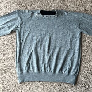 Alexander Wang Merino Wool Silk Grey Studded Sweater